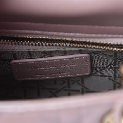Christian Dior Metallic Lambskin Cannage Mini Lady Dior Lotus 6 of 13