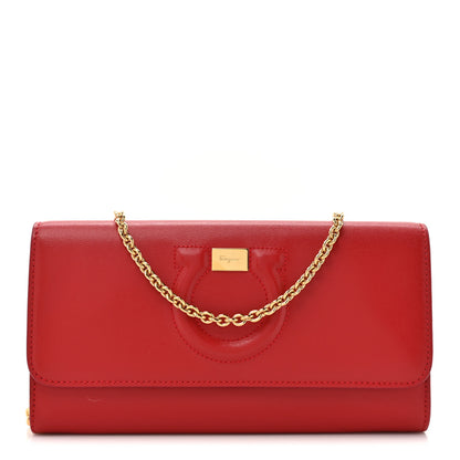 Salvatore Ferragamo Calfskin City Wallet On Chain Red 1 of 11