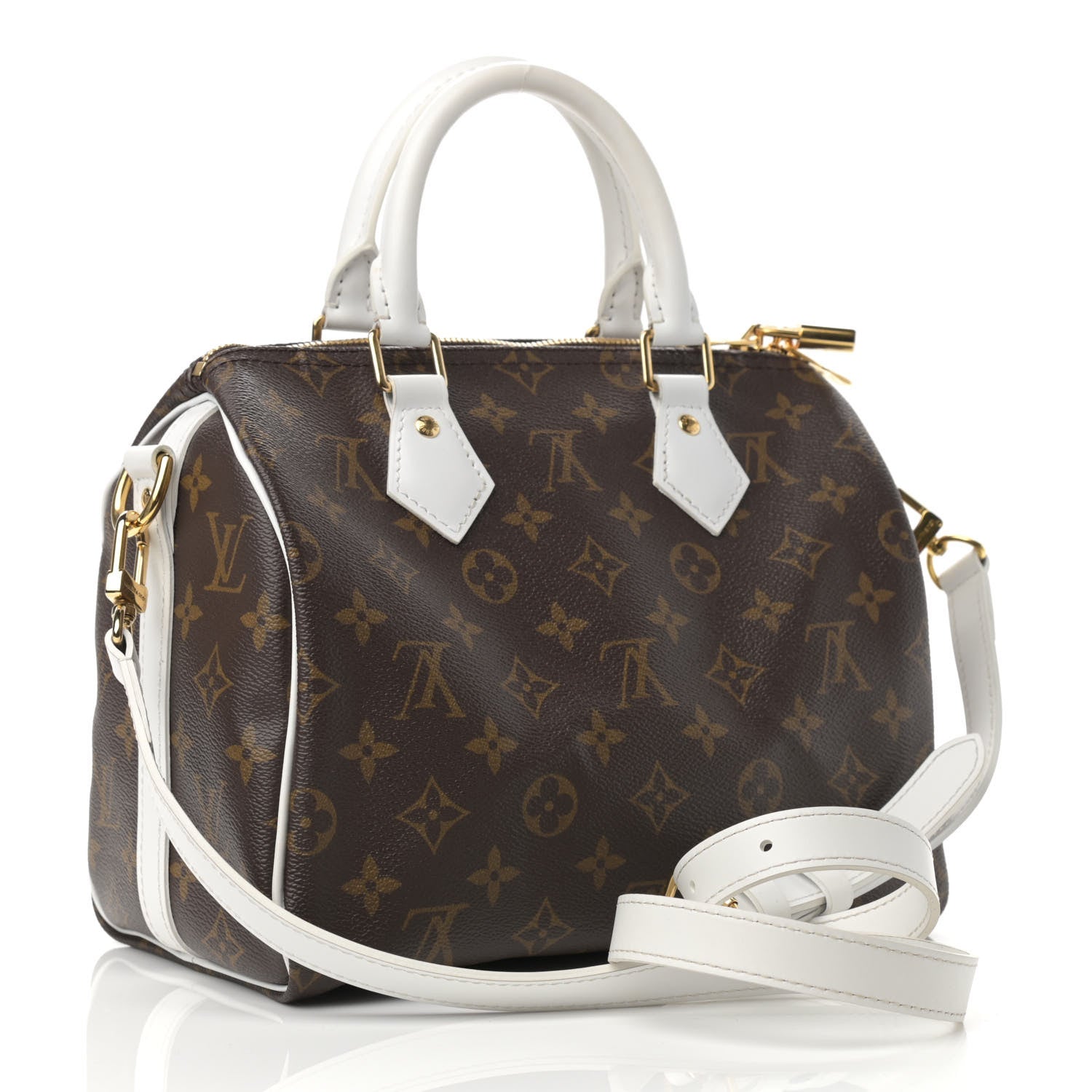 Louis Vuitton Monogram LV Match Speedy Bandouliere 25 White 3 of 13