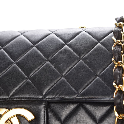 Chanel Lambskin Quilted Jumbo Single Flap Black 9 of 14