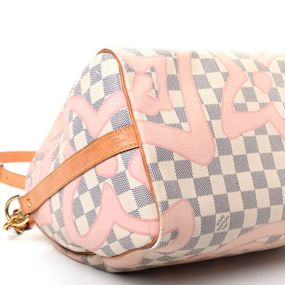 Louis Vuitton Damier Azur Tahitienne Speedy Bandouliere 30 Rose Ballerine 6 of 9