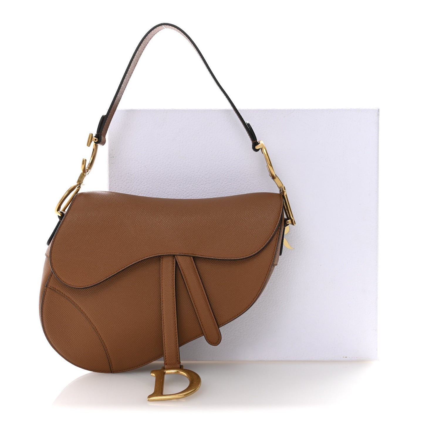 Grained Calfskin Saddle Bag Golden Saddle
