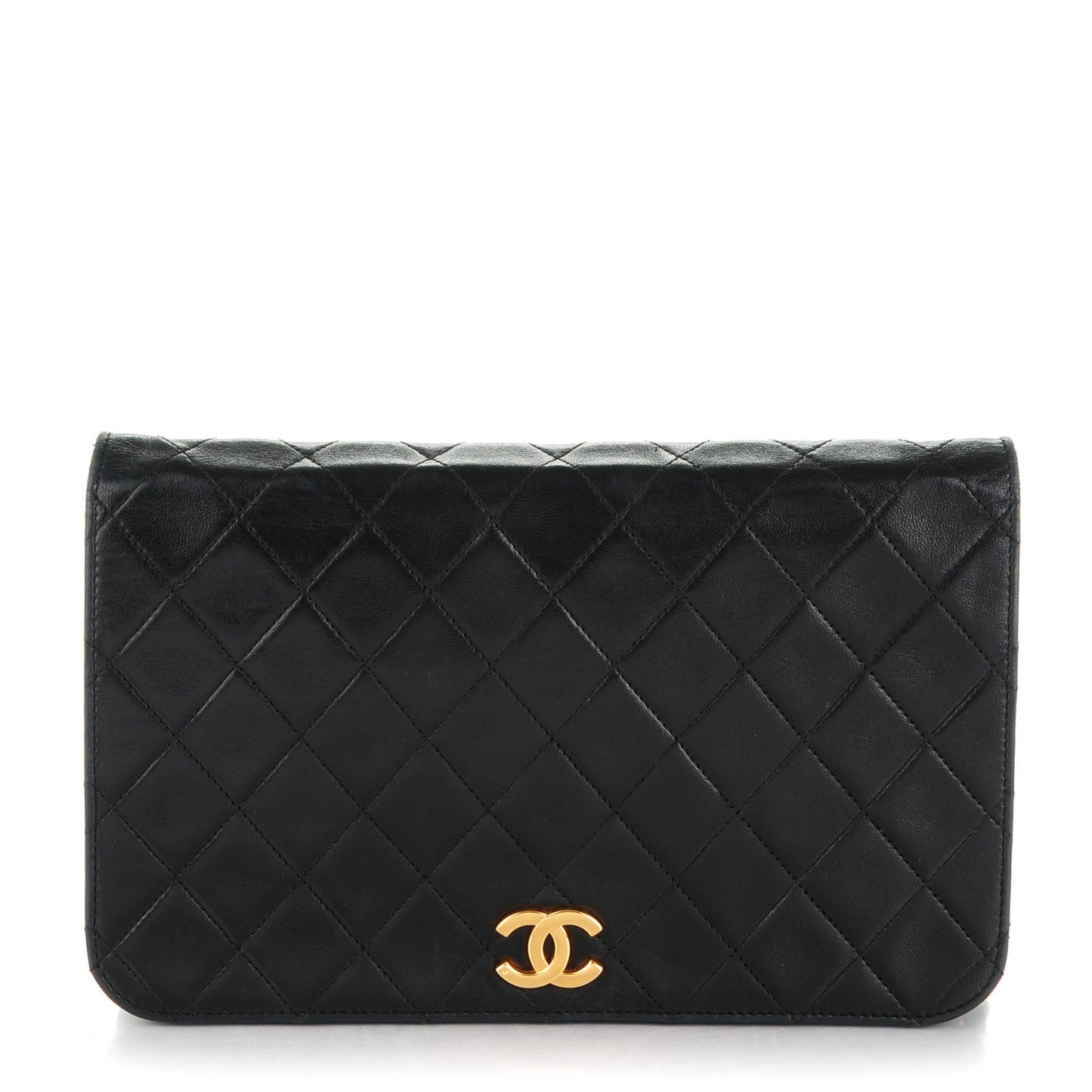 Lambskin Small Single Flap Black
