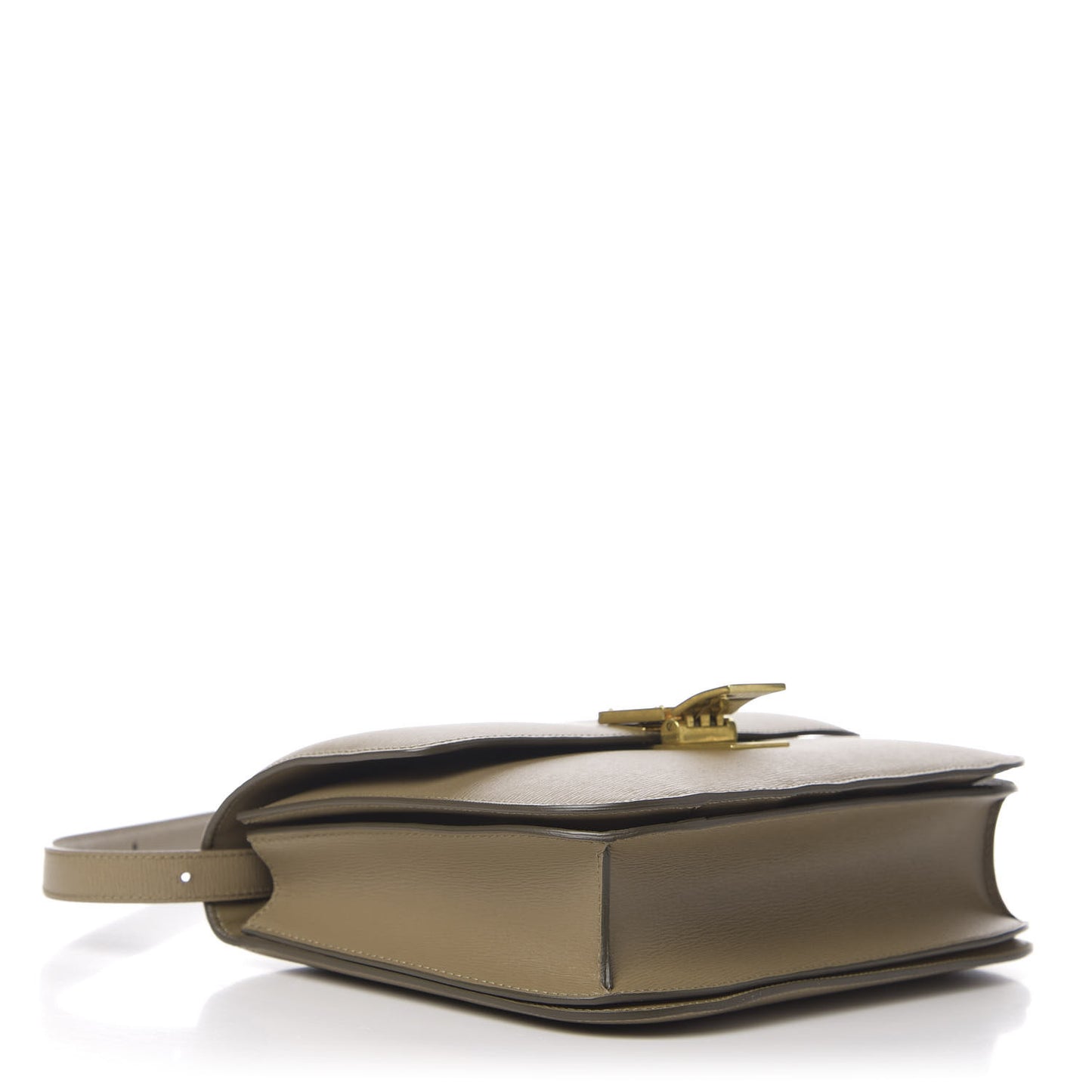 Liege Calfskin Medium Classic Box Flap Bag Taupe