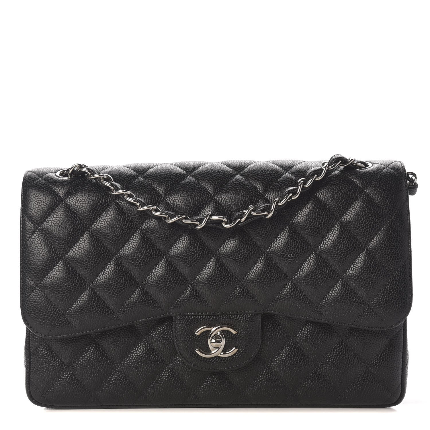 Chanel Caviar Quilted Jumbo Double Flap Black 1 of 9