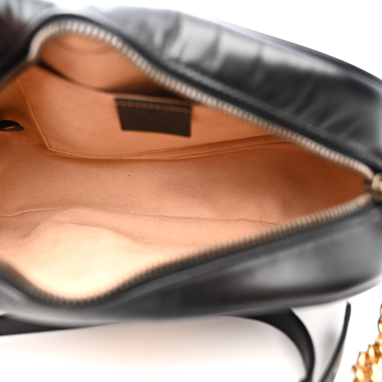 Gucci Calfskin Matelasse Small GG Marmont Chain Shoulder Bag Black 4 of 10