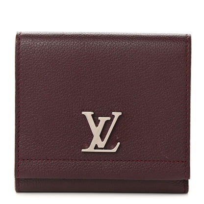 Louis Vuitton Calfskin LockMe II Compact Wallet Prune 1 of 8