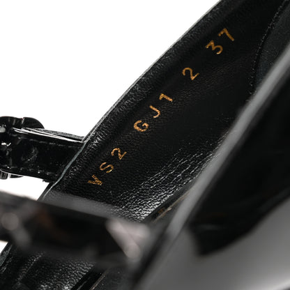 Valentino Garavani Patent Monochrome Rockstud Tan-Go Ankle Strap Pumps 37 Black 8 of 9