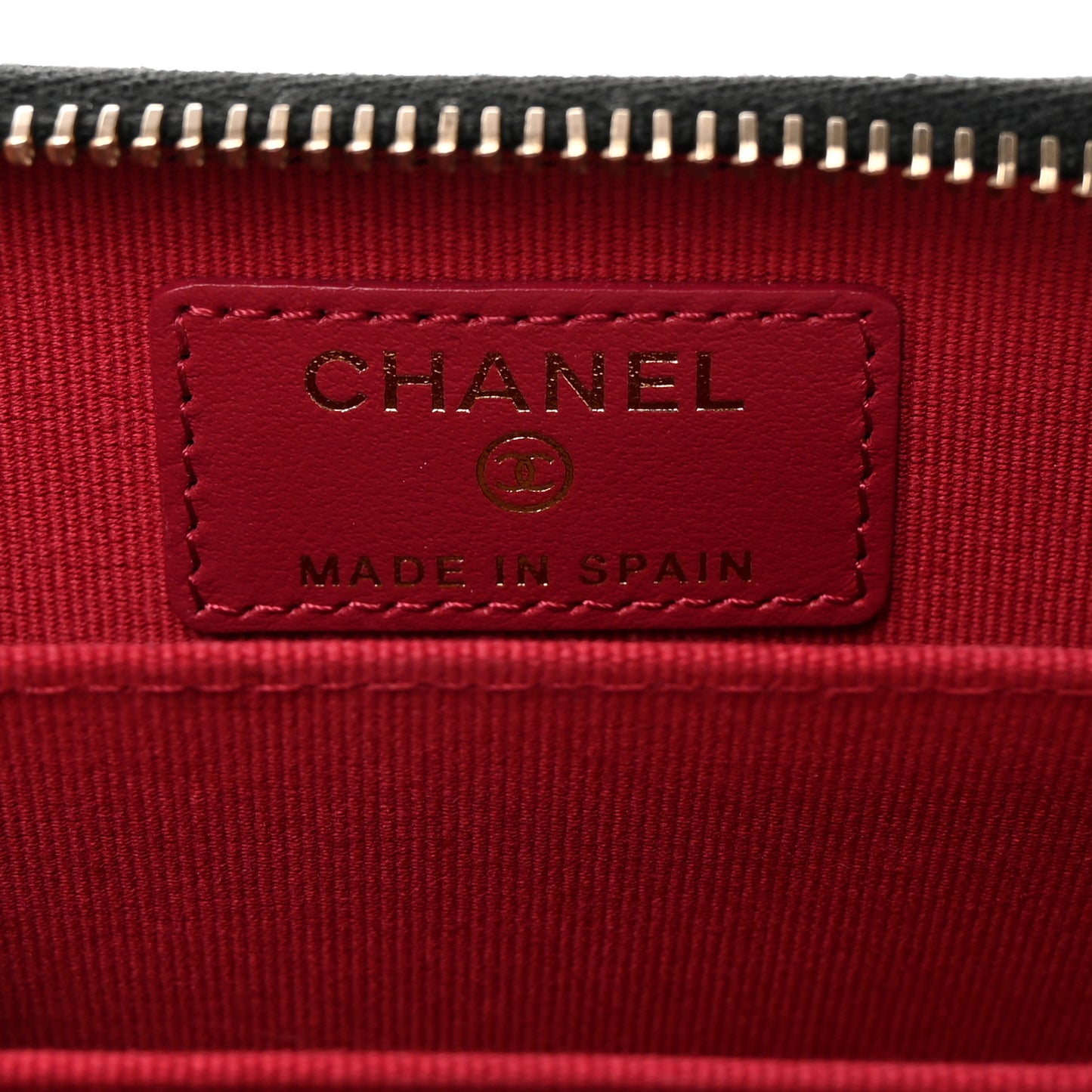 Lambskin Quilted Chanel 19 Zip Around Coin Purse Wallet Black