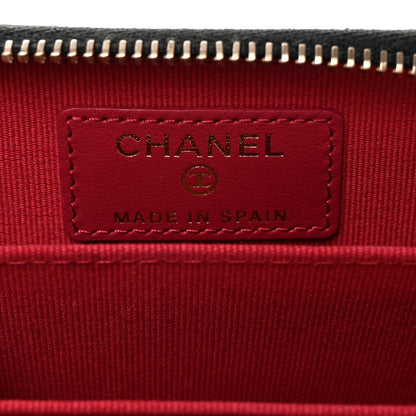 Chanel Lambskin Quilted Chanel 19 Zip Around Coin Purse Wallet Black 6 of 8