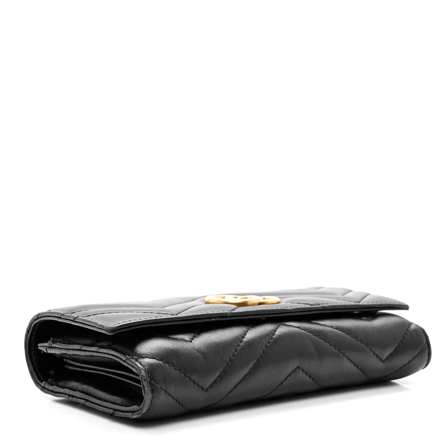 Gucci Calfskin Matelasse GG Marmont Continental Wallet Black 4 of 10