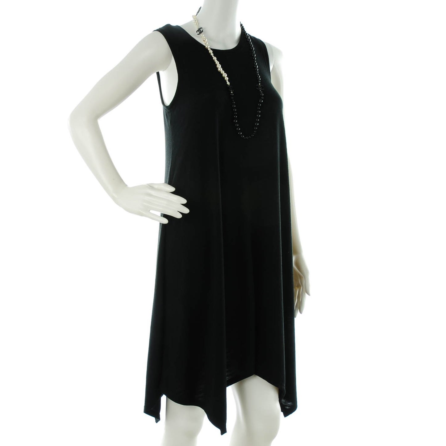 Pearl Ruthenium Beaded CC Long Necklace Black