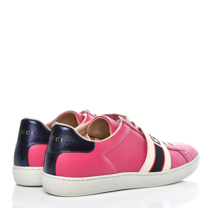 Gucci Calfskin Stripe Womens New Ace Sneakers 40.5 Box Pink Ecru Notte 4 of 12