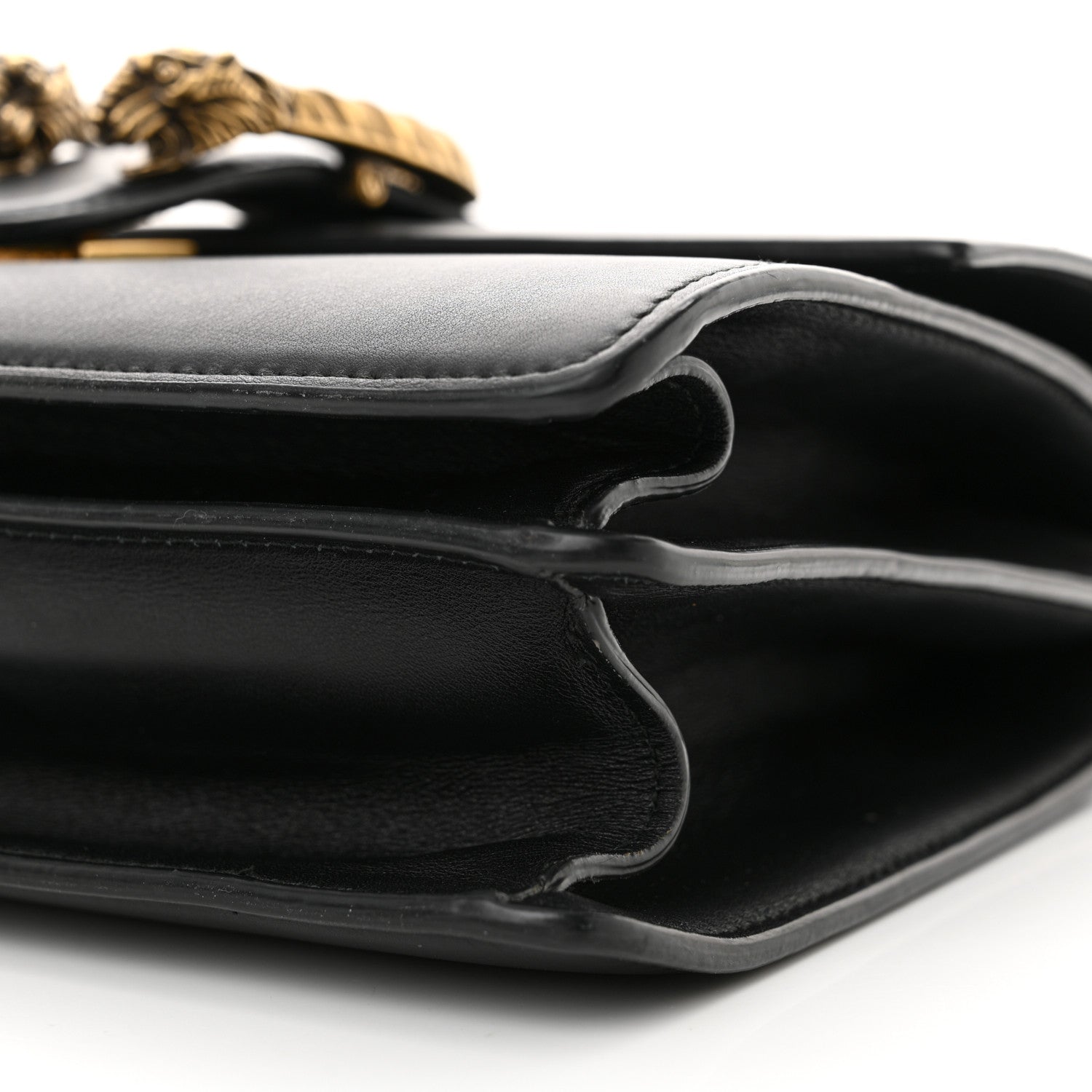 Gucci Moon Calfskin Web Medium Dionysus Bamboo Top Handle Bag Black 9 of 11