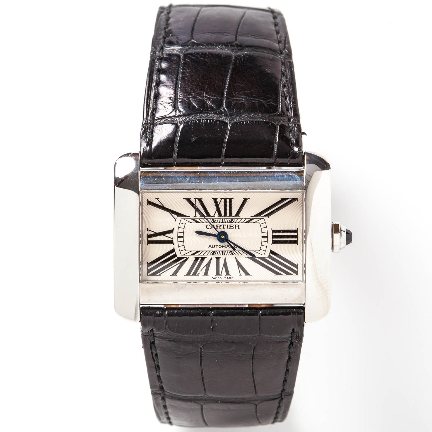 Stainless Steel Alligator 38mm Tank Divan Automatic Watch