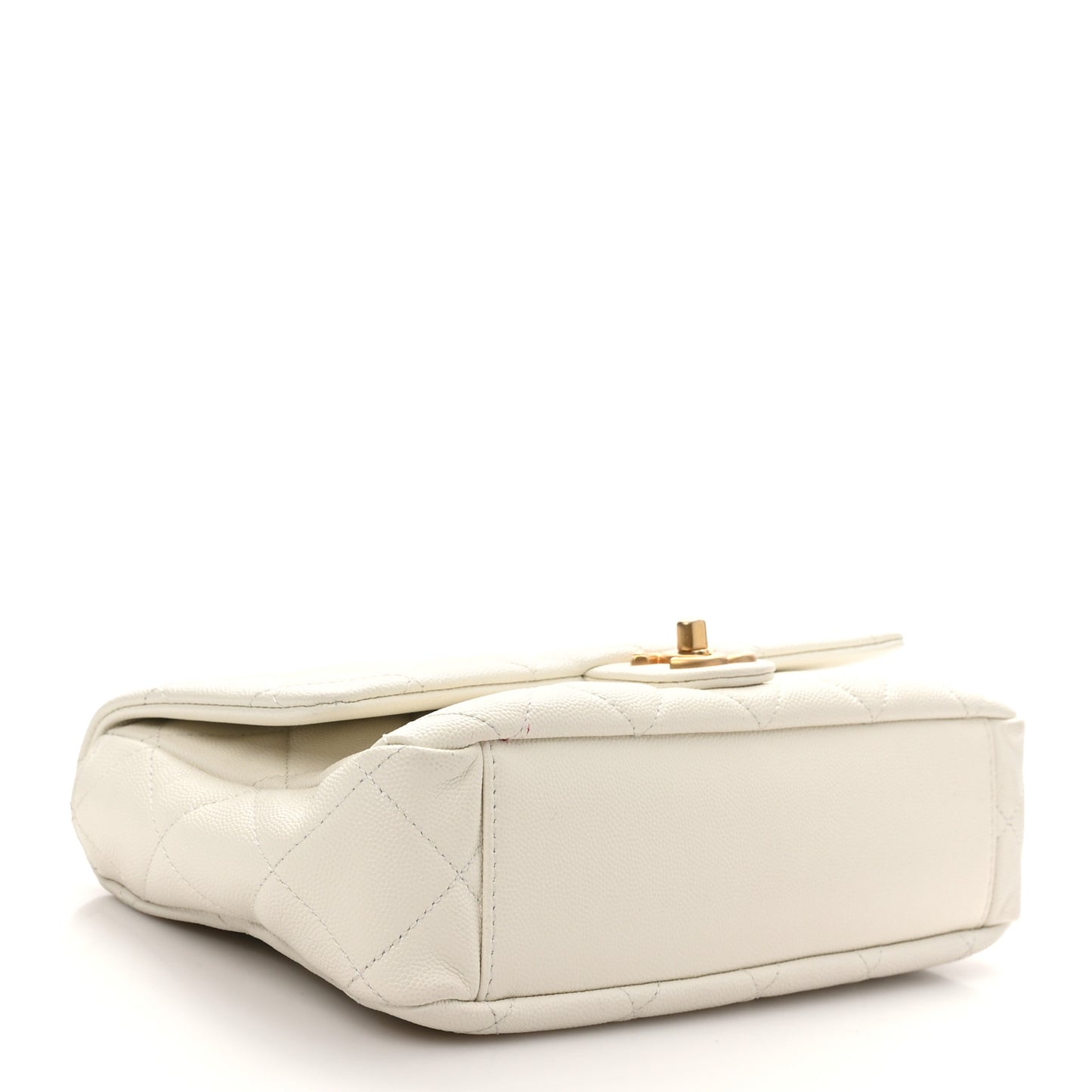 Caviar Quilted Mini Flap White