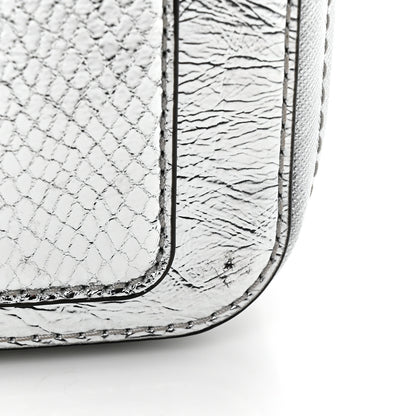 Marc Jacobs Metallic Sequin Snake Embossed Calfskin Stripe Snapshot Camera Bag Silver 14 of 14