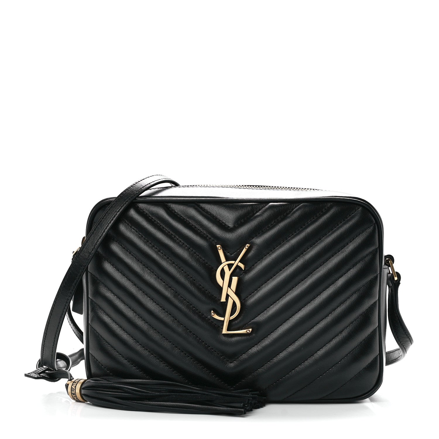 Saint Laurent Calfskin Matelasse Monogram Lou Camera Bag Black 1 of 10