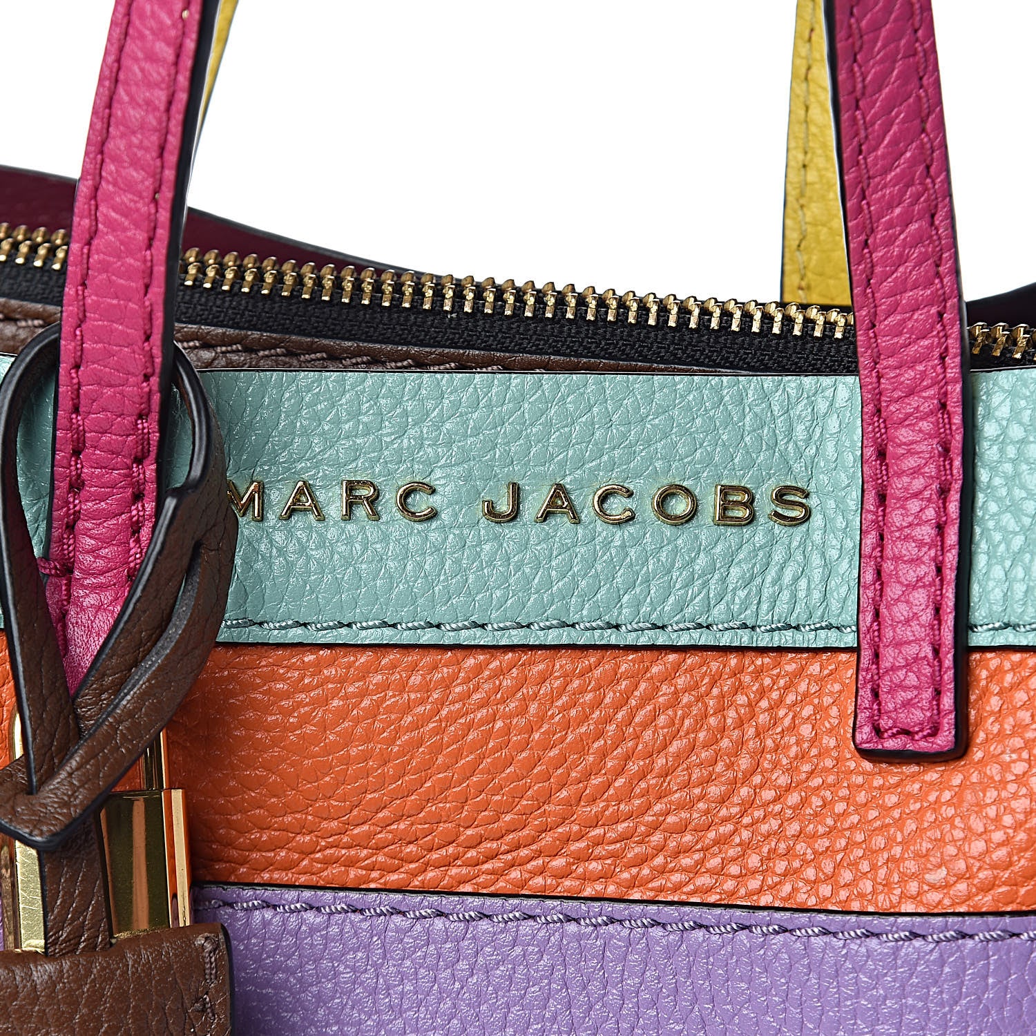 Marc Jacobs Grained Calfskin Colorblock Mini Grind Tote Surf Multi 12 of 12