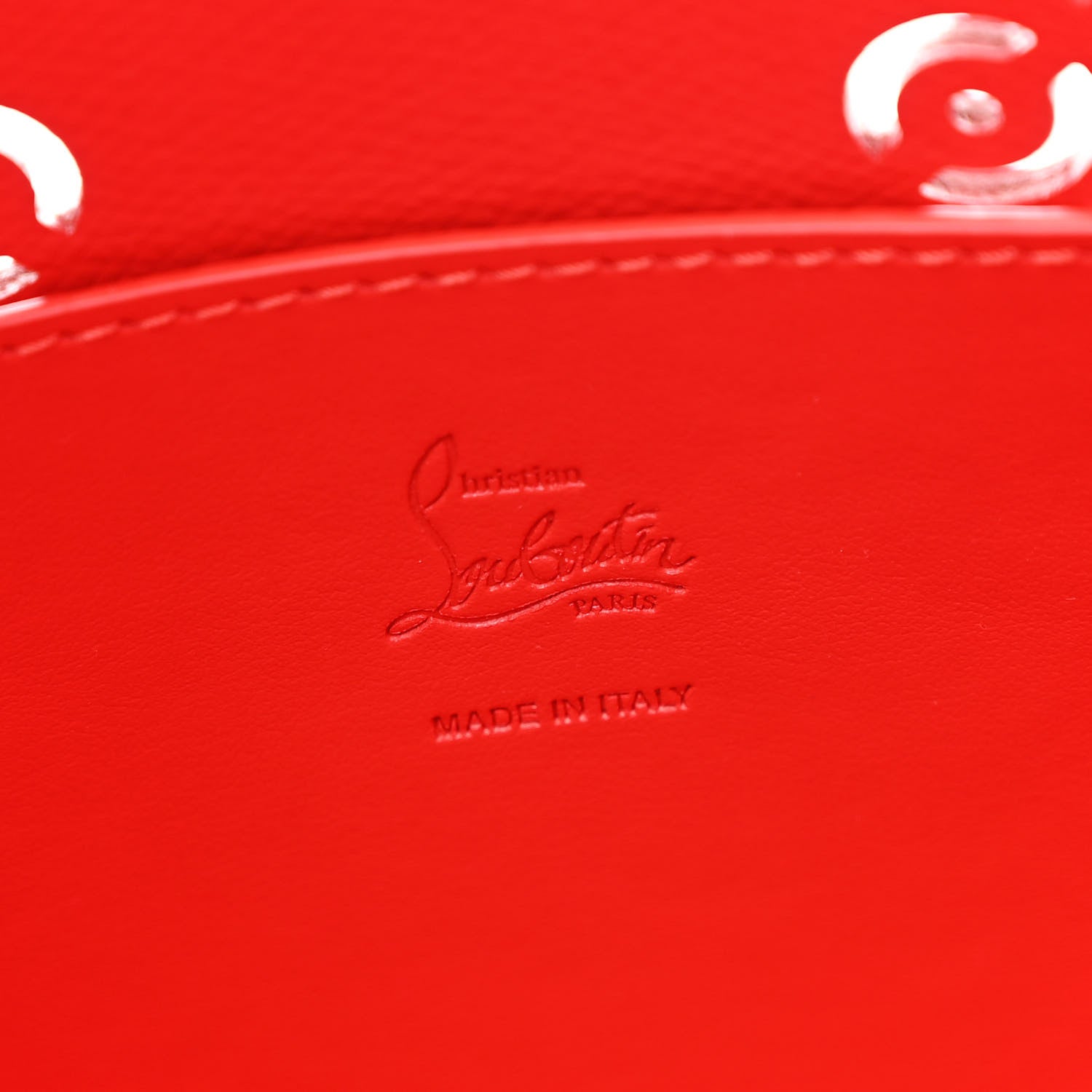 Christian Louboutin Calfskin Loubinthesky Large Perforated Cabarock Spikes Tote Biscotto 6 of 9