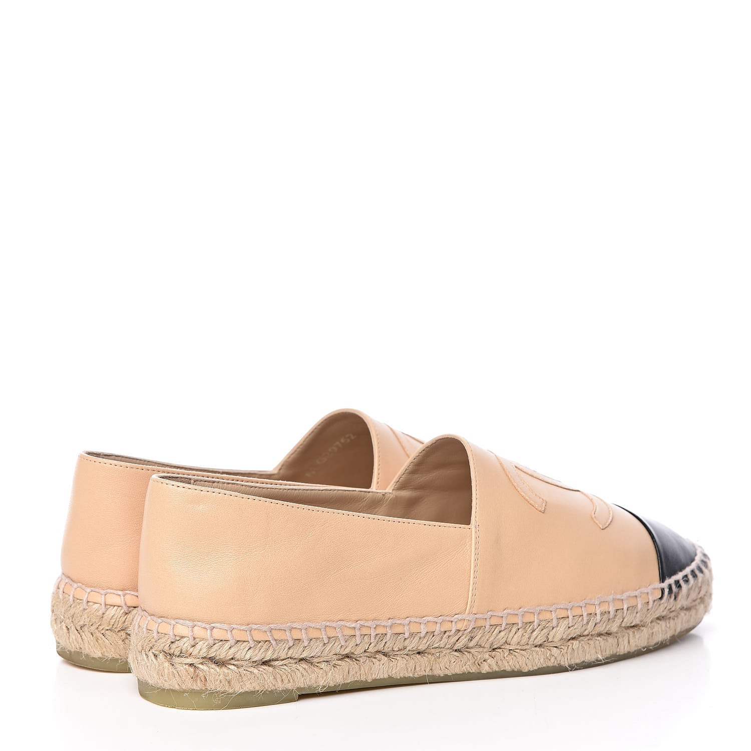 Chanel Lambskin CC Espadrilles 39 Beige Black 4 of 10