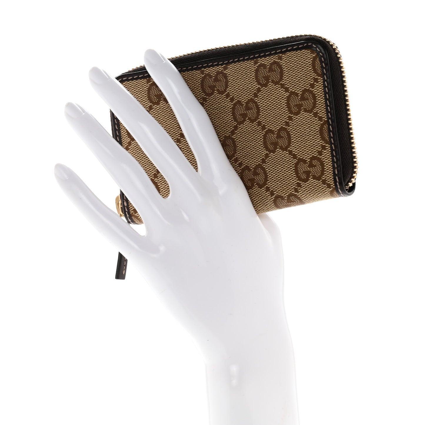 Monogram Zip Around Card Case Brown
