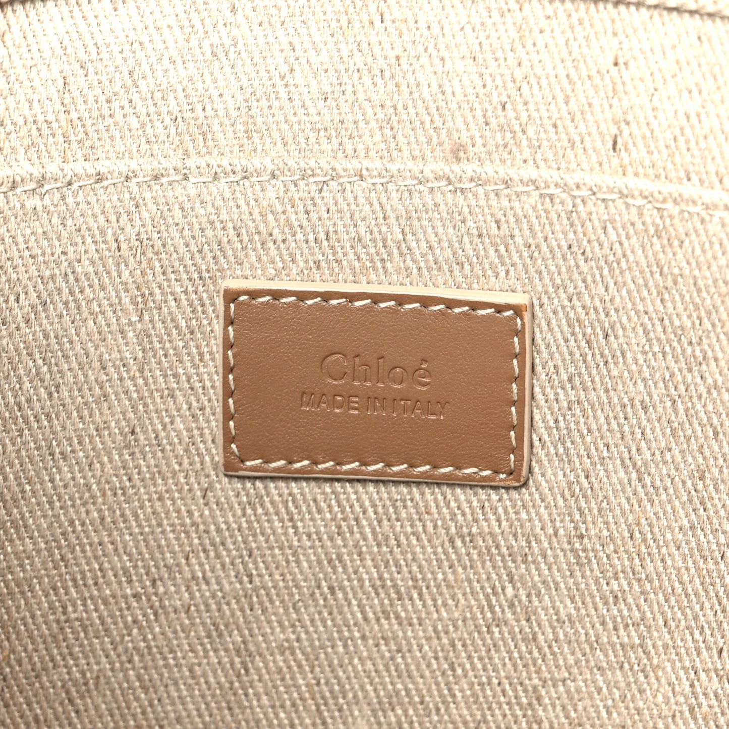 Linen Calfskin Medium Woody Ribbon Tote Blushy Beige