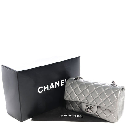 Chanel Lambskin Quilted Mini Flap Silver 5 of 9