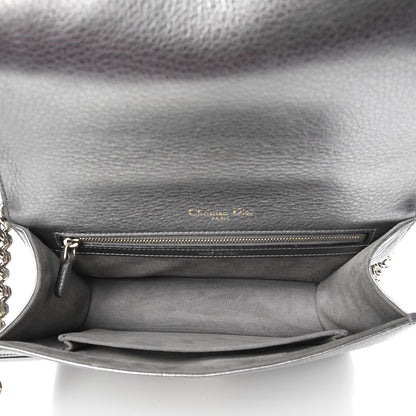 Christian Dior Metallic Grained Calfskin Medium Diorama Flap Bag Silver 5 of 9