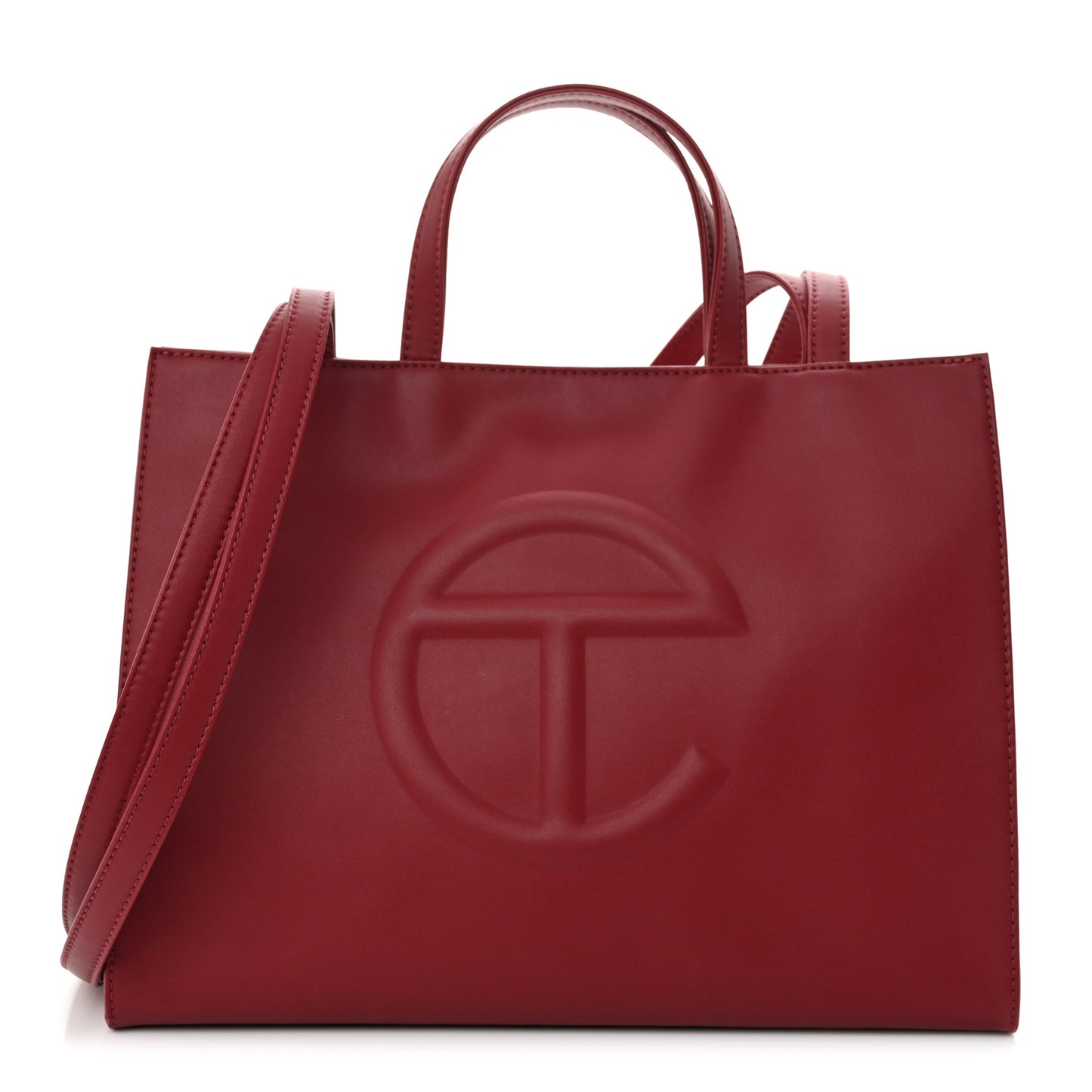 Vegan Leather Medium Shopping Bag Oxblood