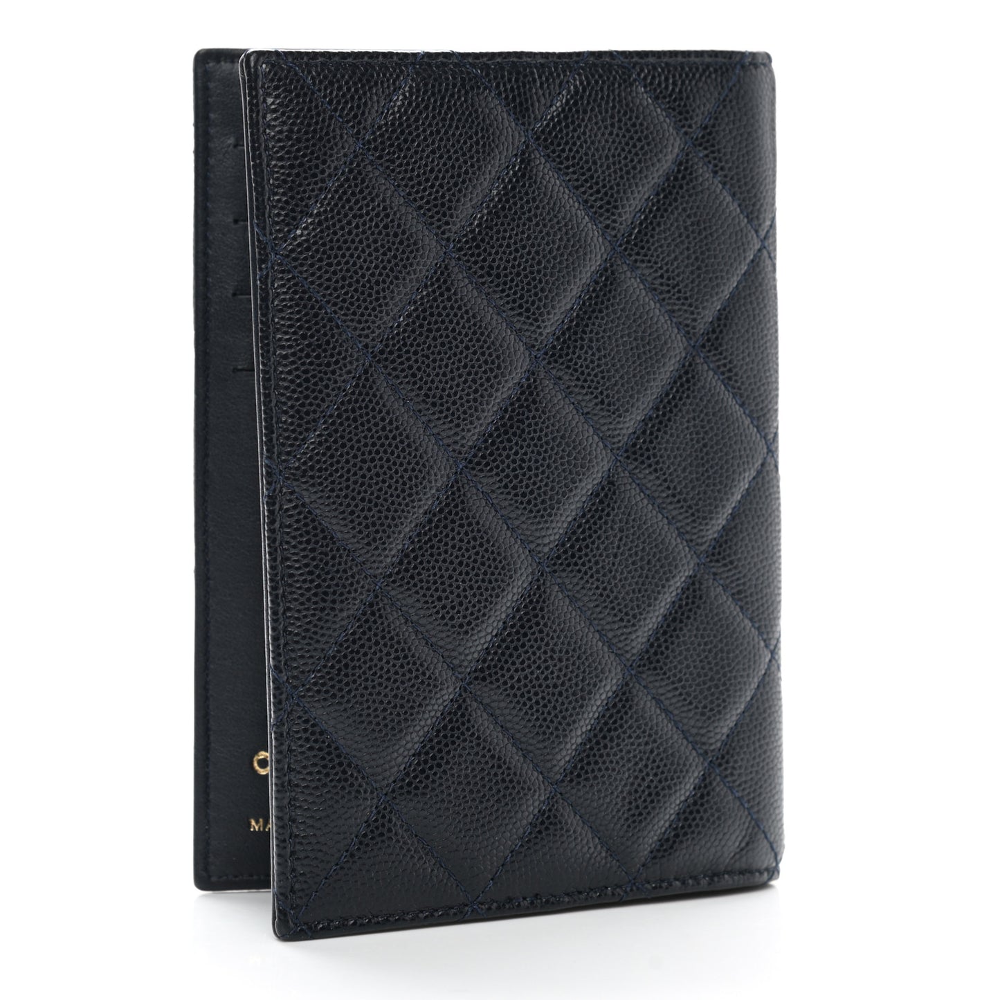 Caviar Quilted Passport Holder Black