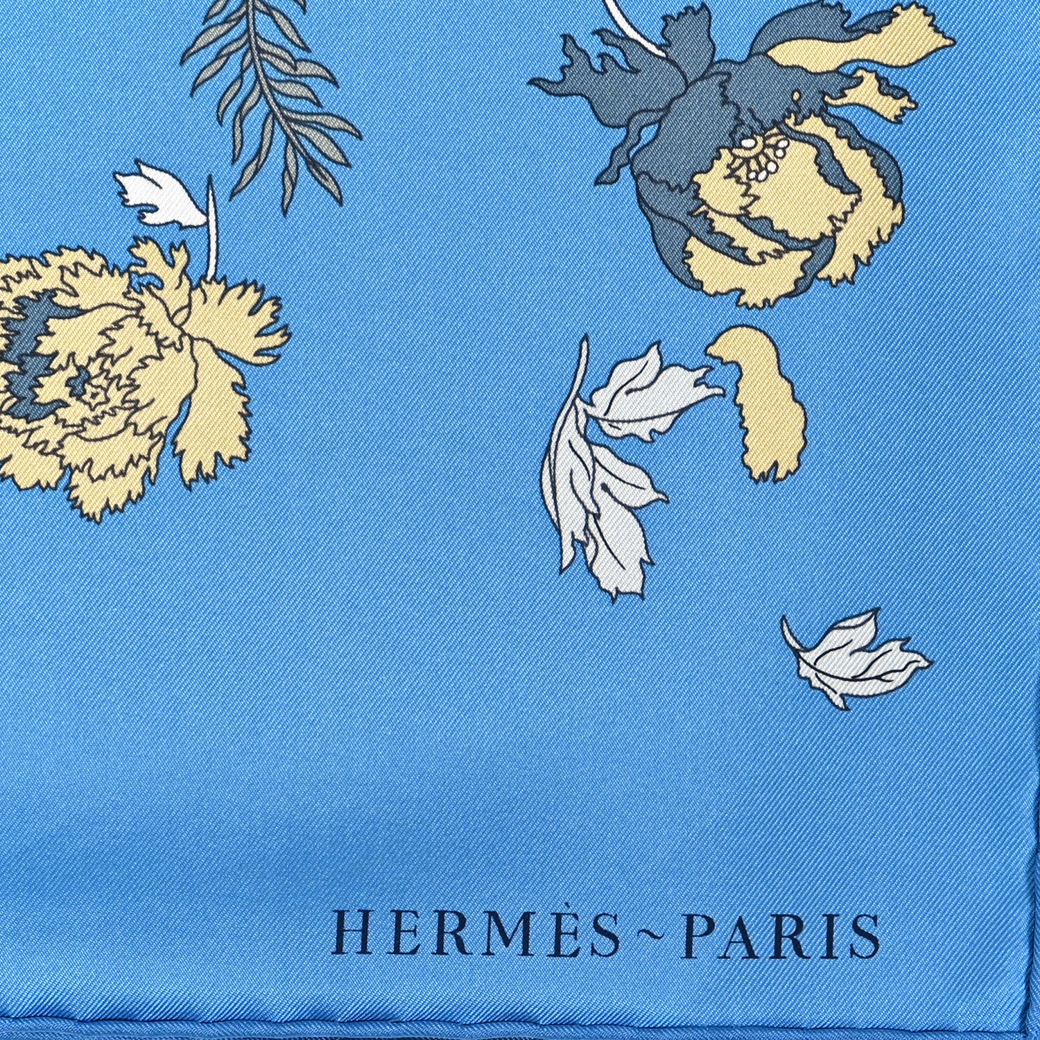Hermes Silk Robe Legere Scarf 90 Bleu Azure Ocre Roux 2 of 5