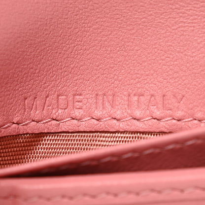 Christian Dior Grained Calfskin Supple Cannage Caro Compact Zipped Wallet Pink 8 of 10