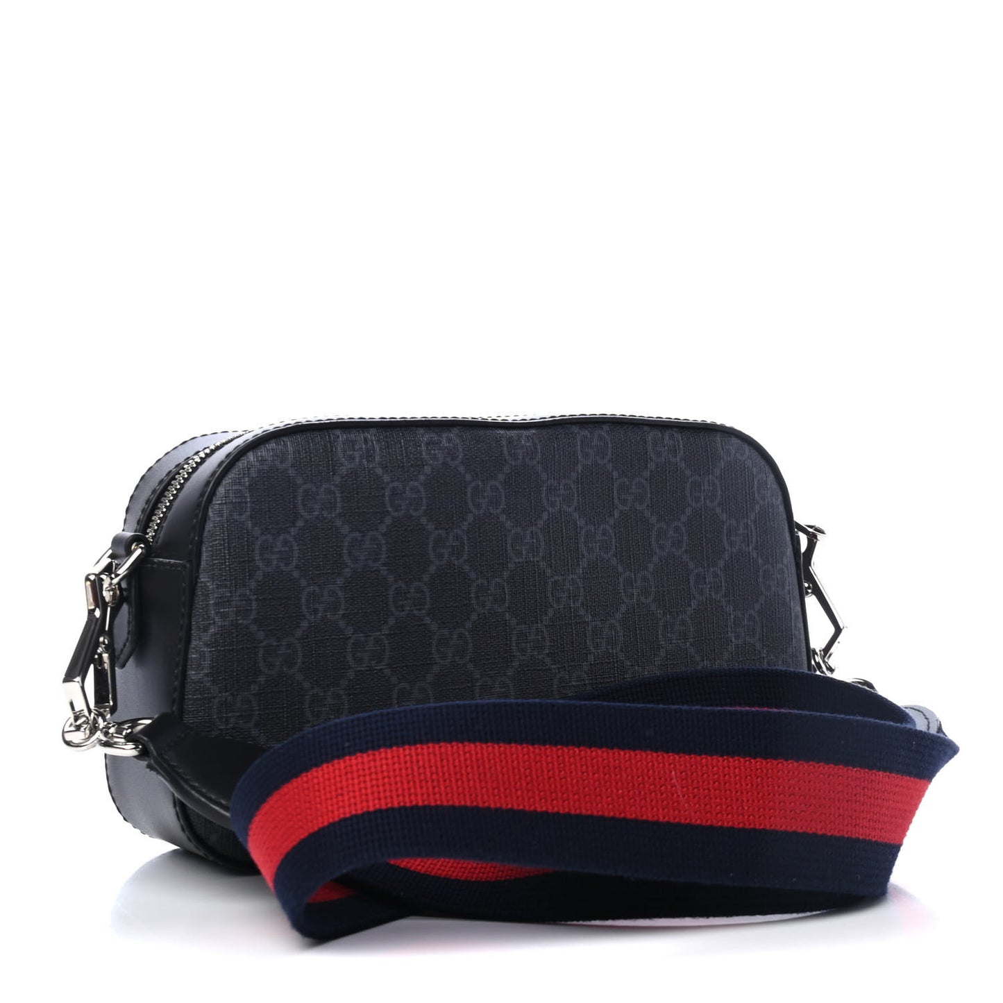 GG Supreme Monogram Web Shoulder Bag Black Grey
