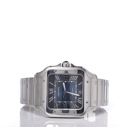 Cartier Stainless Steel 39.8mm Santos De Cartier Automatic Watch Blue 3 of 9