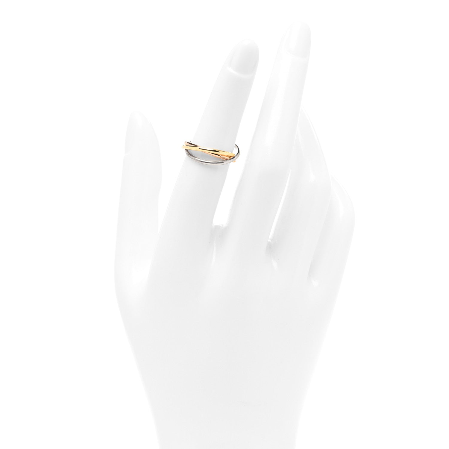 Cartier 18K Pink Yellow White Gold Extra Small Trinity Ring 50 5.25 2 of 4
