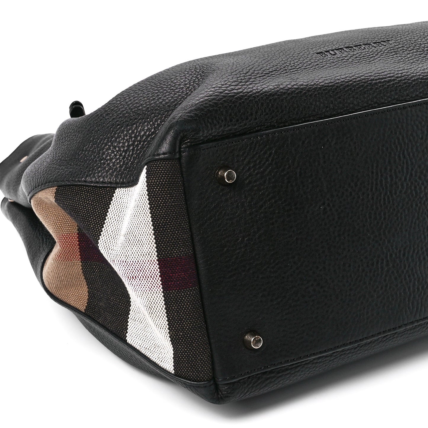 Grainy Calfskin House Check Medium Maidstone Black