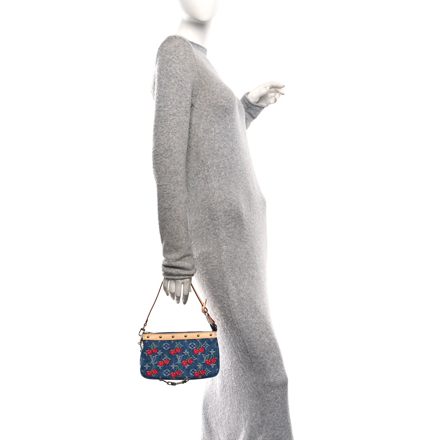 Louis Vuitton LV X TM Monogram Denim Cerises Pochette Accessories Blue 2 of 9