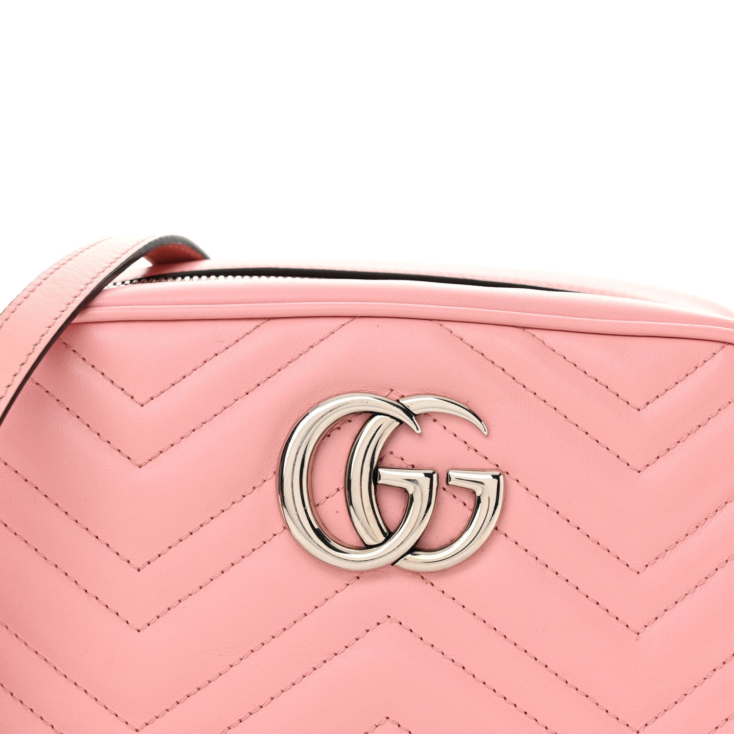 Gucci Calfskin Matelasse Small GG Marmont Chain Shoulder Bag Wild Rose 8 of 15