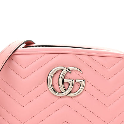 Gucci Calfskin Matelasse Small GG Marmont Chain Shoulder Bag Wild Rose 8 of 15