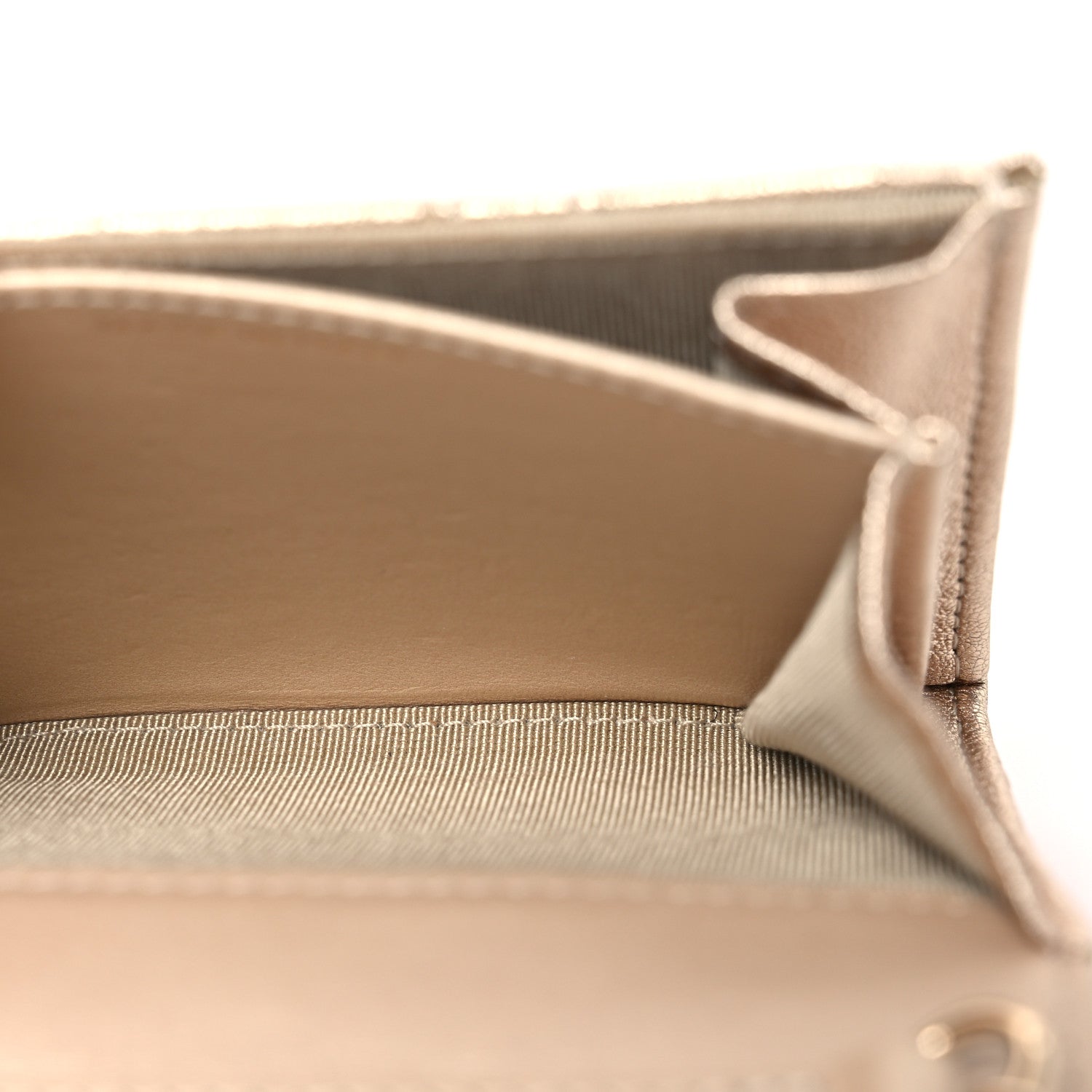 Chanel Metallic Lambskin Quilted Flap Card Holder On Chain Gold 5 of 12