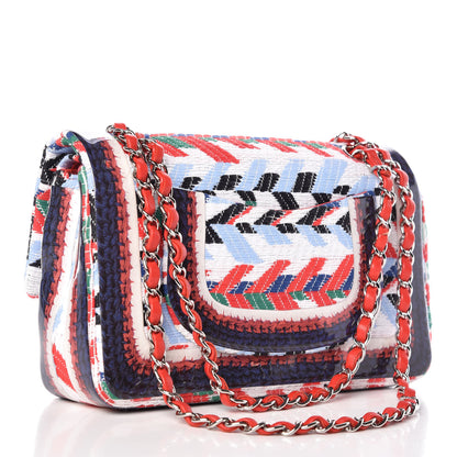 Chanel Tweed Silicone Embroidered Medium Double Flap Multicolor 3 of 10