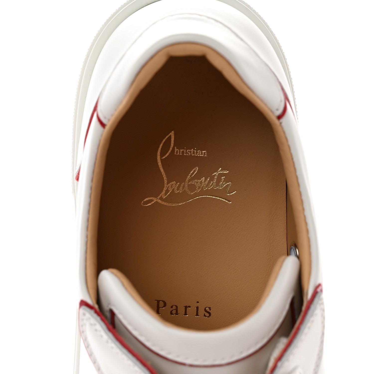 Christian Louboutin Calfskin Patent Vieirissima Flat Sneakers 38 White Loubi 7 of 17