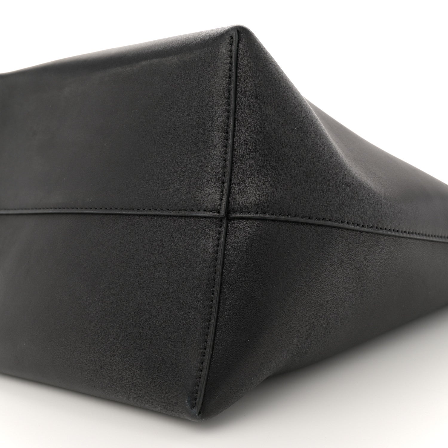 The Row Polished Saddle Calfskin Medium N/S Park Tote Black 10 of 12