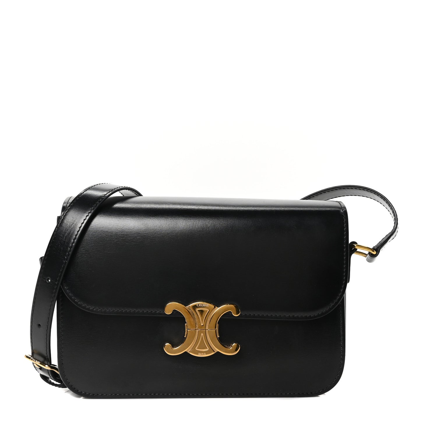 Shiny Calfskin Medium Triomphe Black
