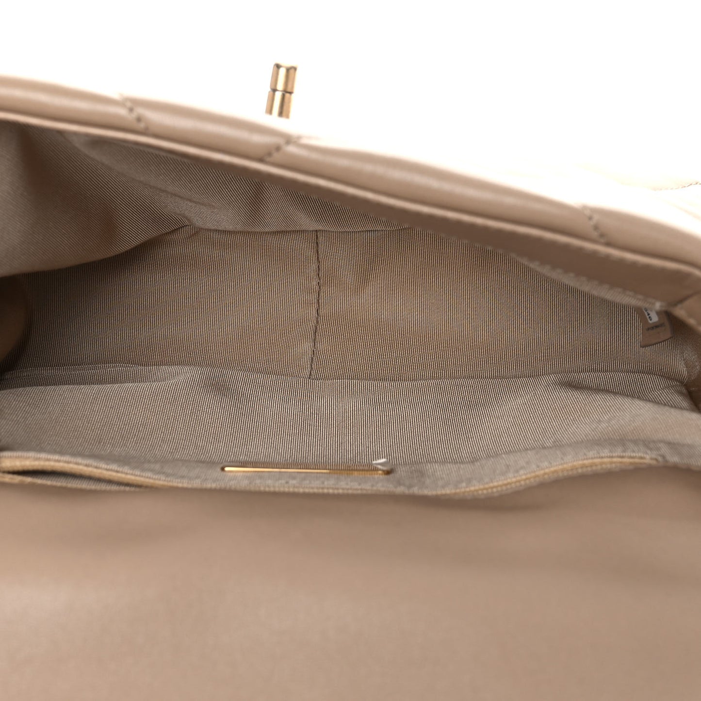 Lambskin Quilted Medium Chanel 19 Flap Dark Beige