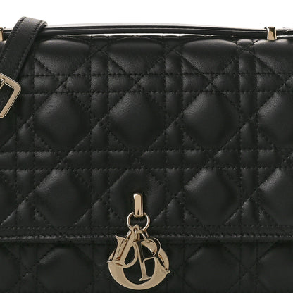 Christian Dior Lambskin Cannage Miss Dior Top Handle Bag Black 7 of 9