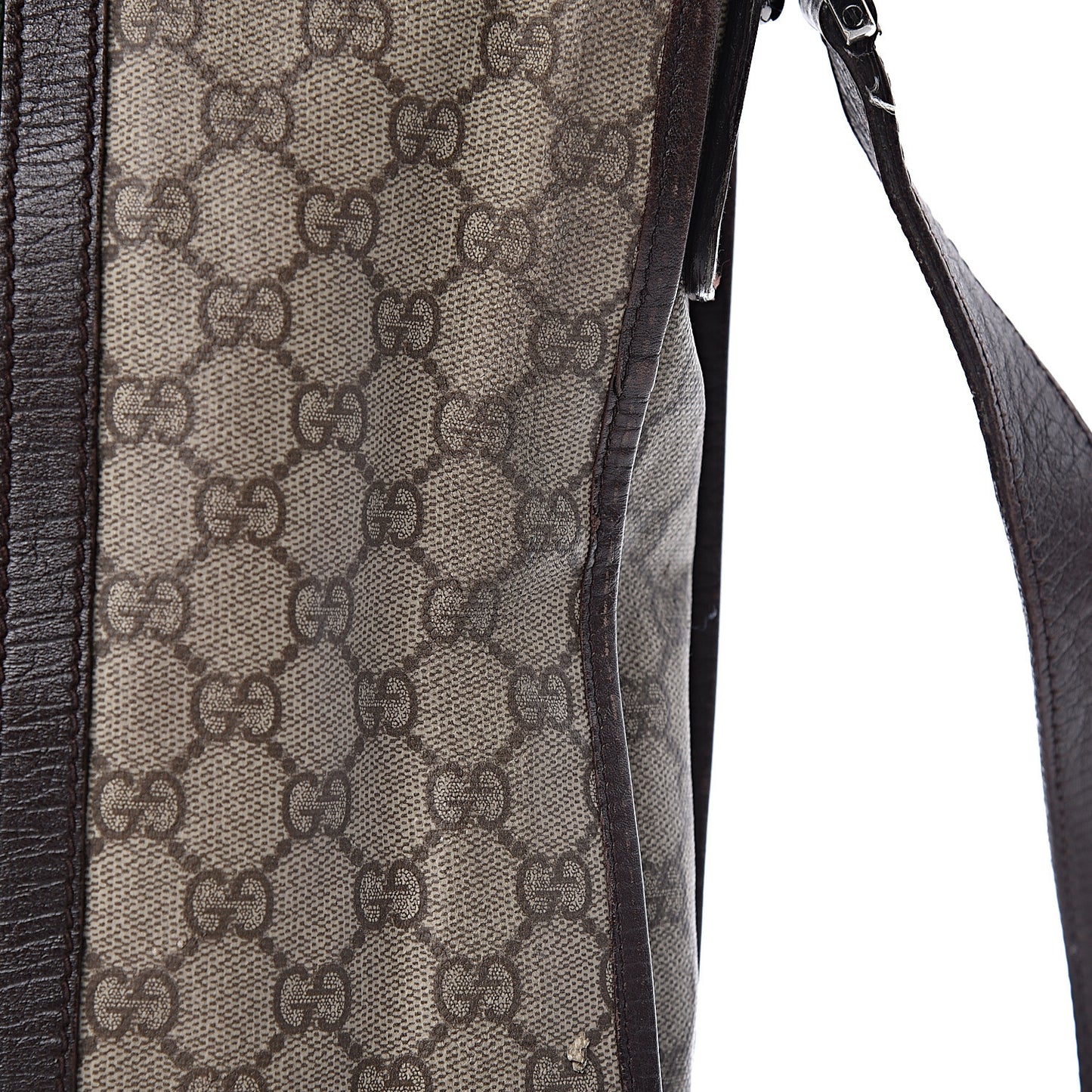 GG Plus Monogram Web Large Flap Messenger Bag Beige Dark Brown