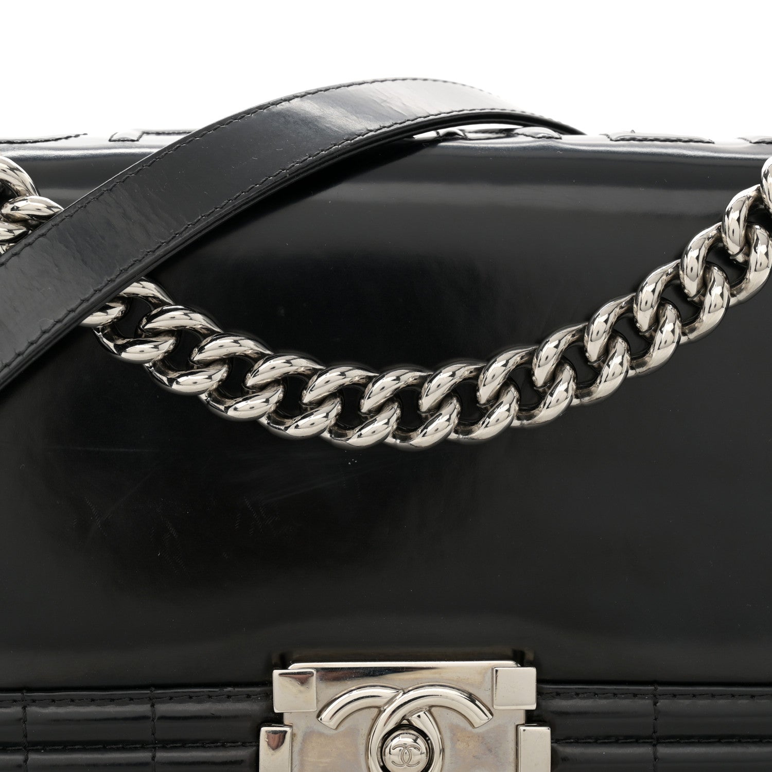 Chanel Glazed Calfskin Medium Boy Flap Black 8 of 13
