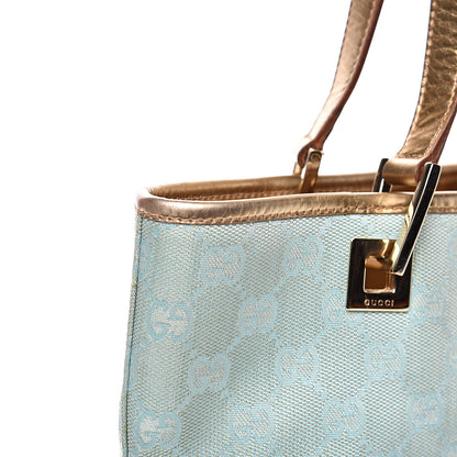 Gucci Monogram Small Bucket Tote Turquoise 12 of 13